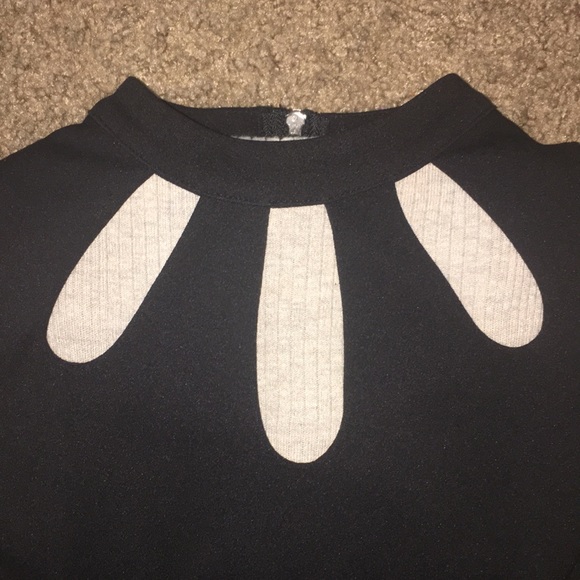 Black Crop Top w/ Cut Outs - Picture 4 of 5